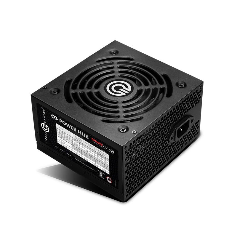 CIRCLE COMPLETE TECHNOLOGY Circle CG RAW Power 400 WATTS Gaming Power Supply/PSU - Non-Modular | 120mm Black Fan | with Active PFC, Flat Black Cables | 400 Watt -Black - Image 5