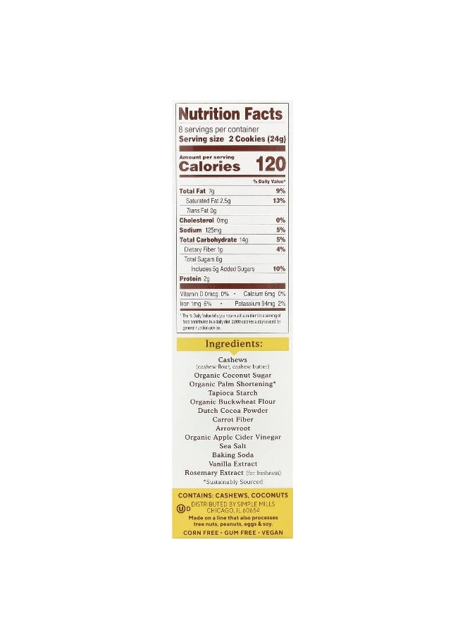 Simple Mills Simple Mills, Nut Butter Stuffed Sandwich Cookies, Cocoa & Cashew Butter, 6.7 oz (190 g)  - Image 2