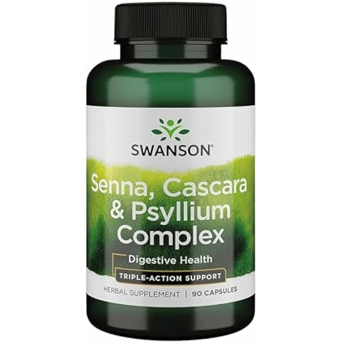 Swanson Senna Psyllium Cascara Complex GI Tract Regularity Support 90 Capsules - Image 1