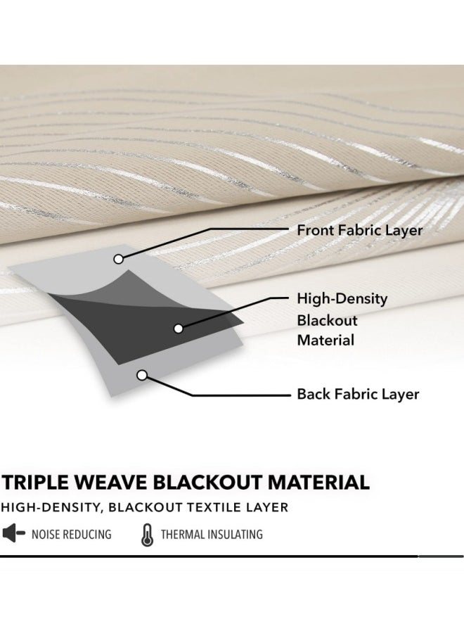 1 Panel Blackout Curtains, Decorative Silver Thread Foil Blackout Curtains, Thermal Insulated Room Darkening Curtains for Bedroom Living Room 100*250cm - pzsku/Z97676D0FB375B04BE2AEZ/45/_/1711967097/ab335fe4-cbc4-41a5-ae08-829fb87972ad