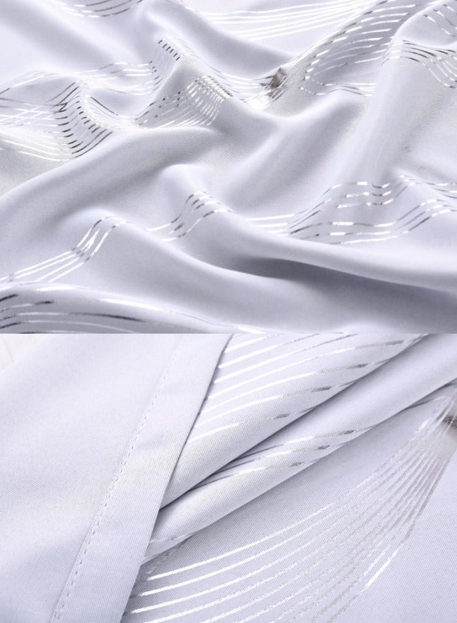 KYD 1 Panel Blackout Curtains, Decorative Silver Thread Foil Blackout Curtains, Thermal Insulated Room Darkening Curtains for Bedroom Living Room 100*250cm - Image 3