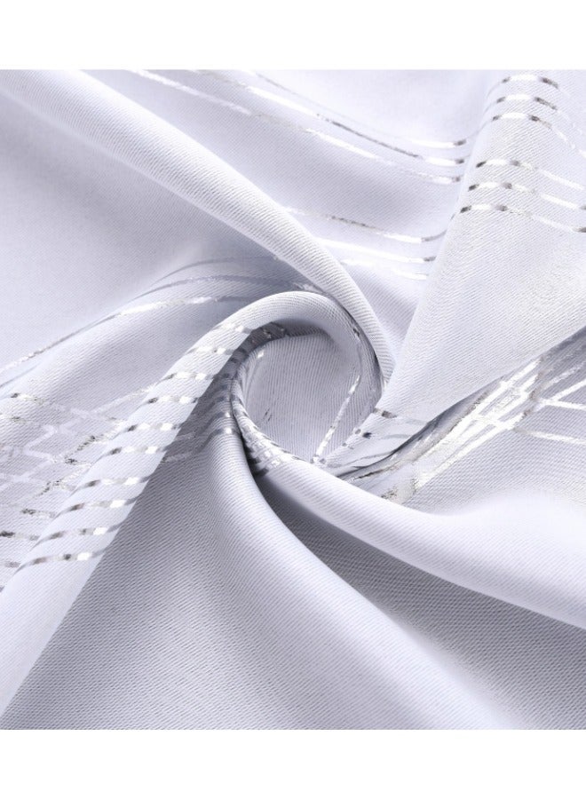 KYD 1 Panel Blackout Curtains, Decorative Silver Thread Foil Blackout Curtains, Thermal Insulated Room Darkening Curtains for Bedroom Living Room 100*250cm - Image 4