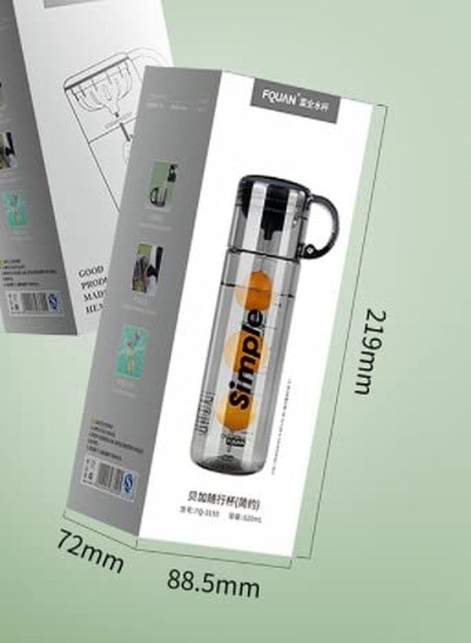 TEMSON Fruit Infuser Detox Water Bottle, BPA-Free Stylish Water Bottle with Rod & ebook, Fruit Detox Bottle for Girls,Kids Water Bottle - 620 ML (FQ-3150) (Pink) - Image 5