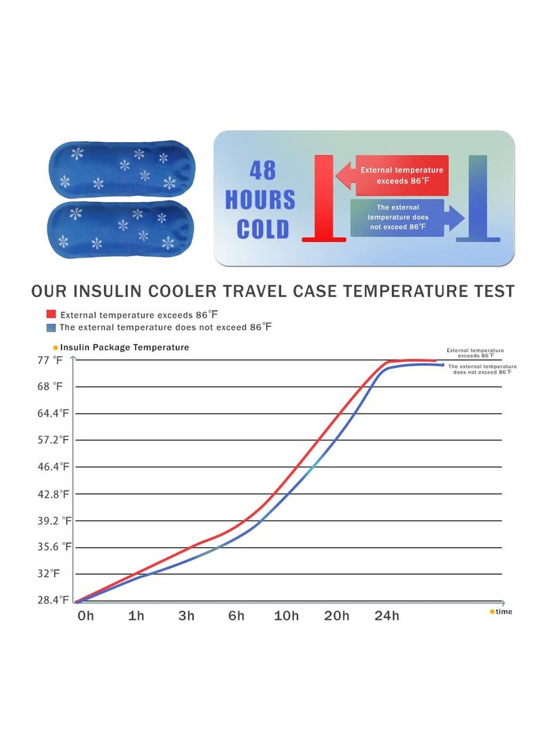 SOLARAE Insulin Cooler Travel Case with Temperature Display, Insulated Diabetic Supplies Organizer Bag with 2 Medication Cooler Bag Diabetic Medication Travel Bag for Insulin pens TSA Approved (Gray) - Image 3