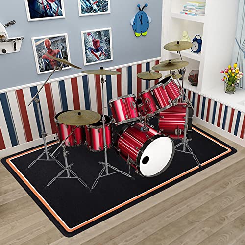TORIBIO Drum Rug, 4 Ft x 6 Ft Drum Mat Carpet Music Rug with Non-Slip Bottom, Soundproof Electrical Pads for Drummers - Image 3