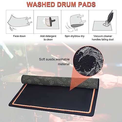 TORIBIO Drum Rug, 4 Ft x 6 Ft Drum Mat Carpet Music Rug with Non-Slip Bottom, Soundproof Electrical Pads for Drummers - Image 4