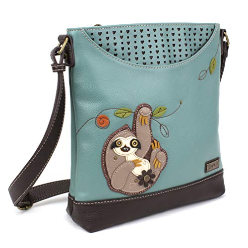 CHALA Sweet Messenger Mid Size Shoulder Purse with Adjustable Strap - Sloth - teal - Image 2