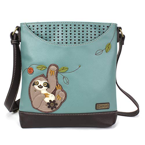 CHALA Sweet Messenger Mid Size Shoulder Purse with Adjustable Strap - Sloth - teal - Image 1