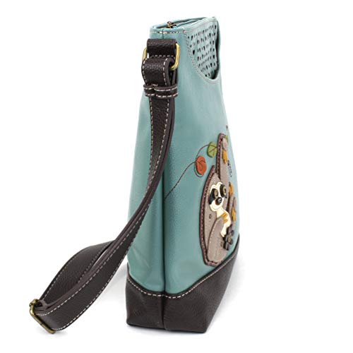CHALA Sweet Messenger Mid Size Shoulder Purse with Adjustable Strap - Sloth - teal - Image 3