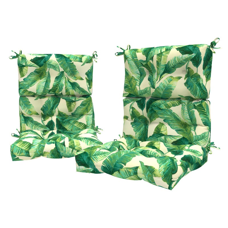 LVTXIII LVTXIII Outdoor Adirondack Chair Cushions L44 x W22 x H4 Patio Tufted High Back Cushions Seasonal Replacement Rocking Chair Cushion for Home Garden Furnitue Set of 2 Swaying Palms Capri 