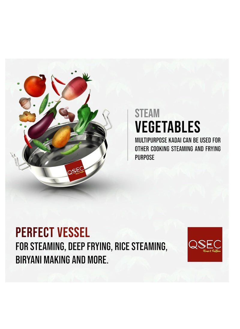 QSEC - QSEC Stainless Steel Induction base Idli Maker Multi Kadai Idli Steamer & idli Cooker with 7 Plates | 2 Mini Idli | 2 idli | 2 Dhokla | 1 Momo… - Image 1