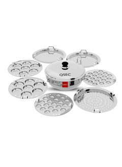 QSEC Stainless Steel Induction base Idli Maker Multi Kadai Idli Steamer & idli Cooker with 7 Plates | 2 Mini Idli | 2 idli | 2 Dhokla | 1 Momo…