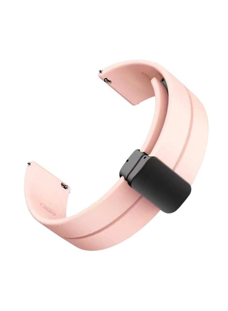 22MM Magnetic Buckle Soft Silicone Sport Strap Band For Samsung Gear S3 Classic/Boat Flash, Blaze, Wave Lite/Fossil Gen 5 Smart Watch For Men Women