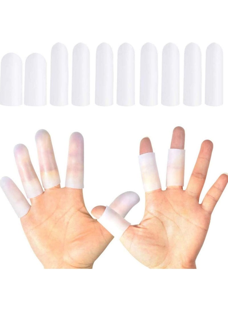 SYOSI 10 Pieces Gel Finger Protector Cots Silicone Cover Cap Sleeves Support for Cracking Trigger - Image 1