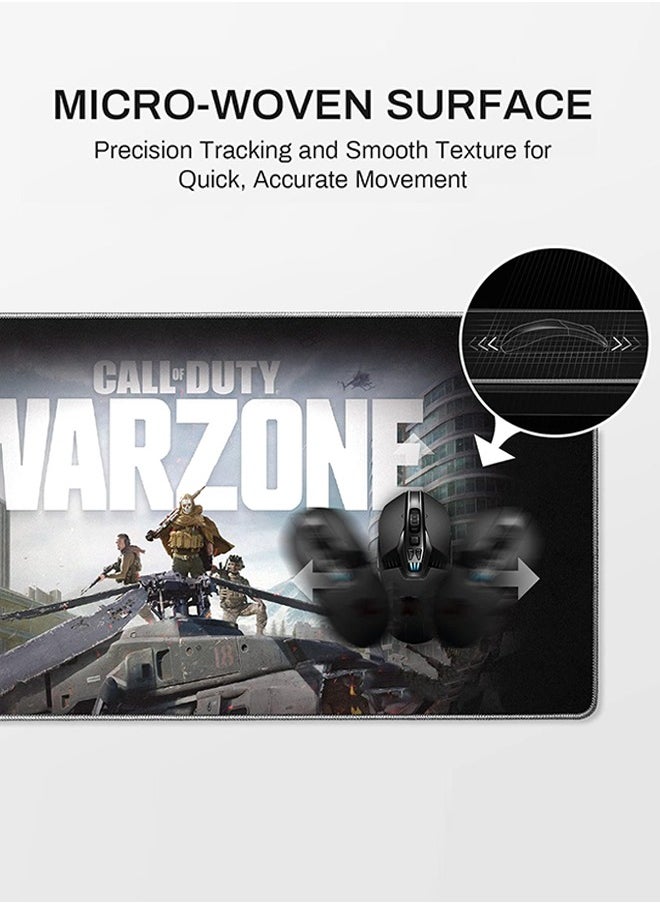 Generic - Gaming Mouse Pad Call of Duty Warzone The Drop, Extended XXL Large Black Home Office PC Computer Desk Accessories Keyboard Mousepad Mat with Non-Slip Rubber Base Stitched Edges - Image 1