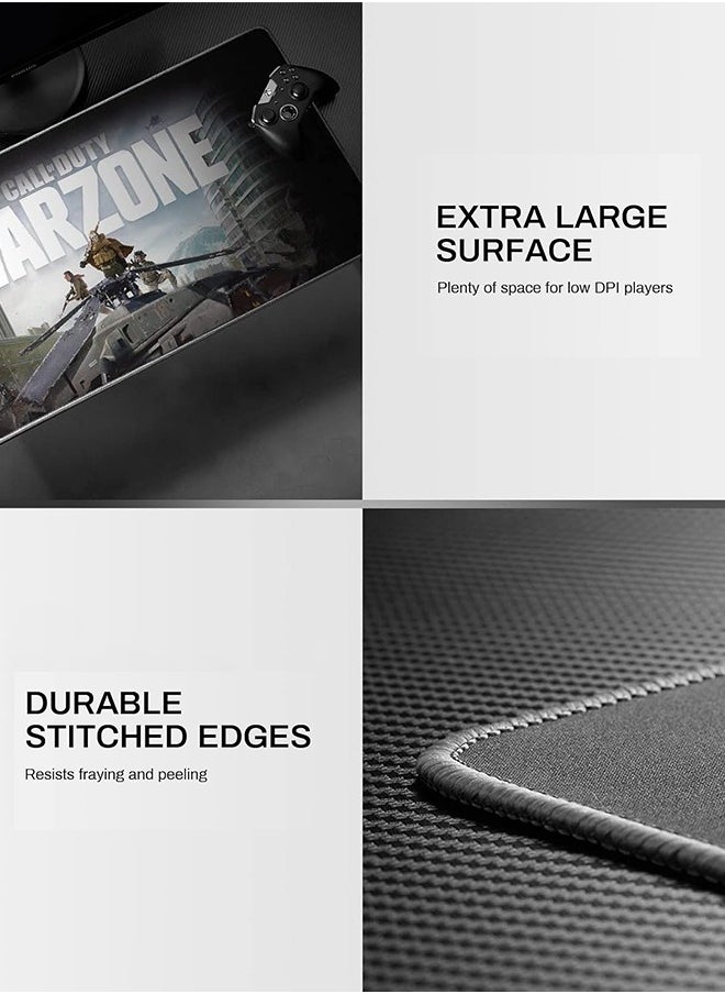 Generic - Gaming Mouse Pad Call of Duty Warzone The Drop, Extended XXL Large Black Home Office PC Computer Desk Accessories Keyboard Mousepad Mat with Non-Slip Rubber Base Stitched Edges - Image 1