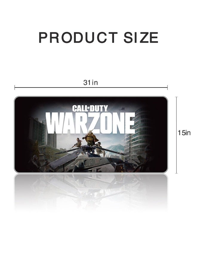 Generic - Gaming Mouse Pad Call of Duty Warzone The Drop, Extended XXL Large Black Home Office PC Computer Desk Accessories Keyboard Mousepad Mat with Non-Slip Rubber Base Stitched Edges - Image 1
