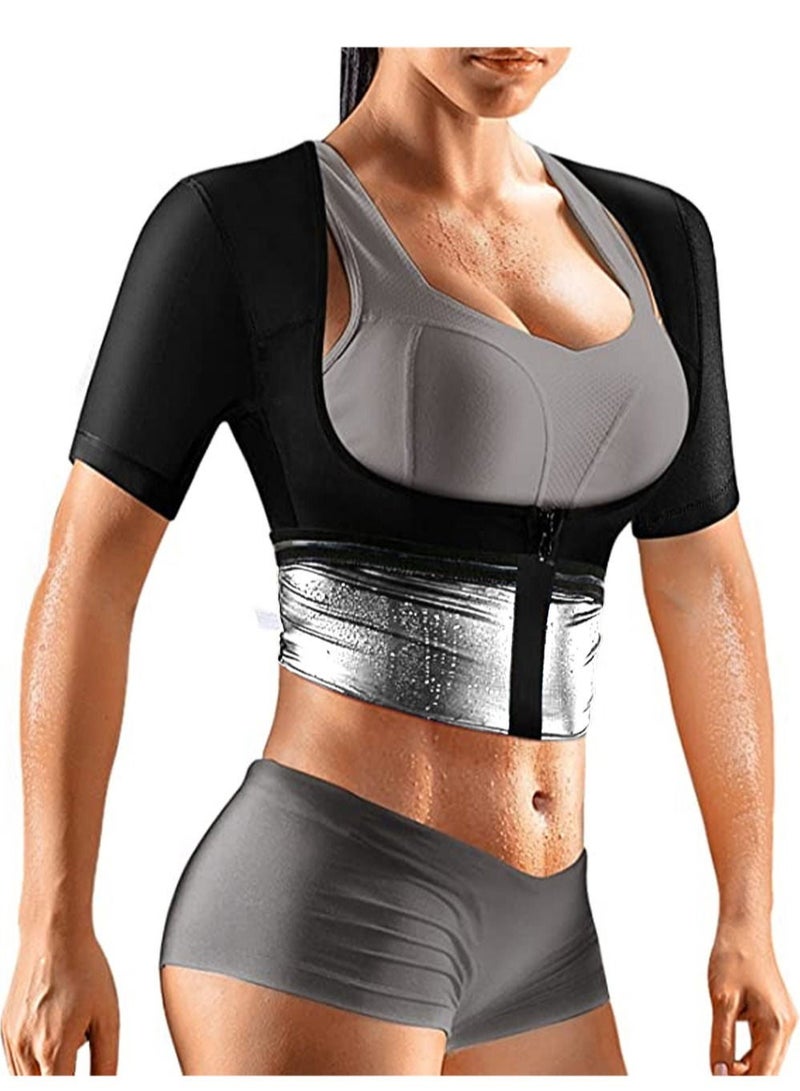 Generic Sauna Suit for Women Size 2XL/3XL Weight Loss Sauna Shirt for Women Sweat Suit Waist Trainer Vest Fitness Body Shaper Zipper - Image 5