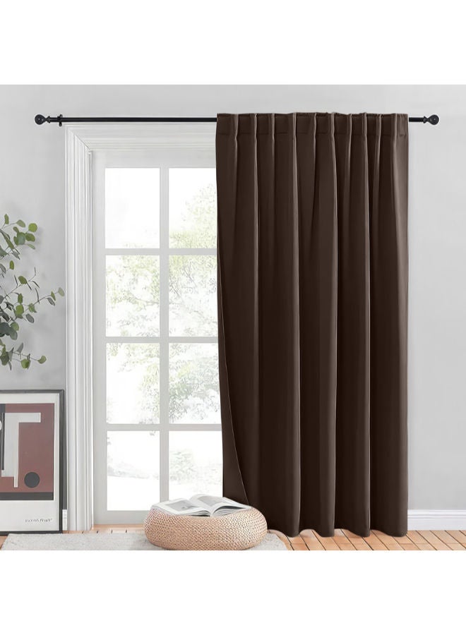 Intex Curtains House House Blackout Blinds - Sliding Door Insulated Wide Curtains -Thermal Insulated Fabric For Room Darkening And Blind Glass Doors With Two Hanging Options  - Image 1