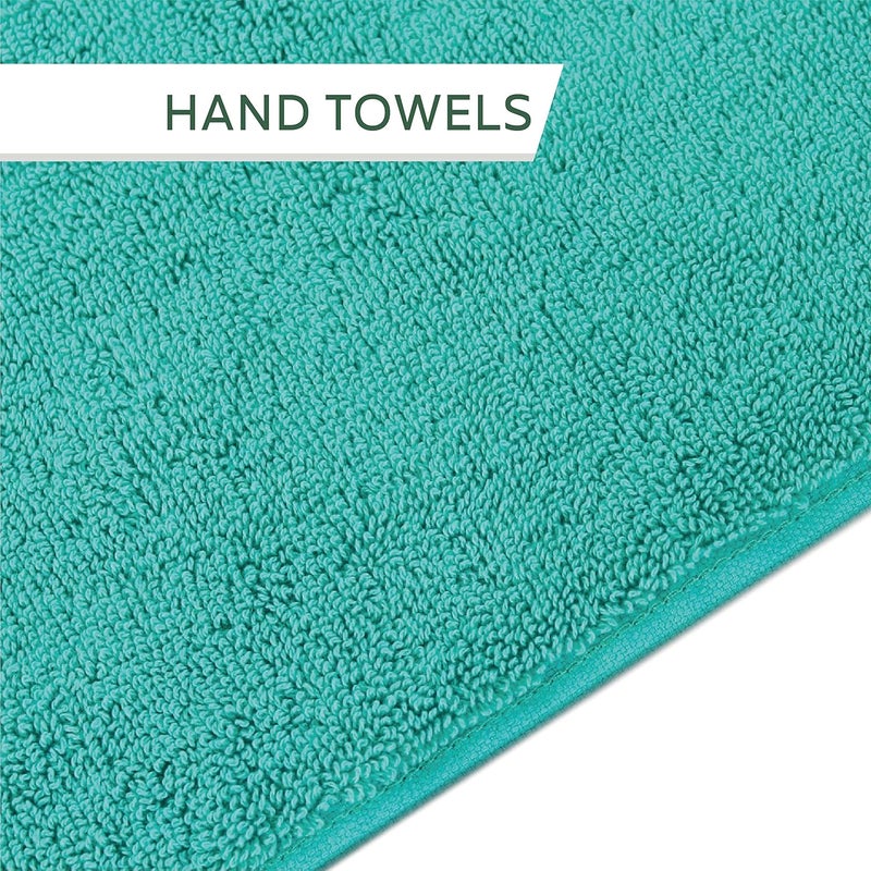 HEELIUM Bamboo Hand Towel | Ultra Absorbent & Anti-Bacterial | 3X Softer Than Cotton Towels | 65 X 40 cm - 600 GSM | Pack of 3 - Blue, Grey, Teal - Image 5