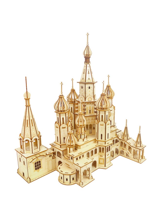 Generic Hot Sale St. Petersburg Children's Puzzle Wooden Assembled DIY Simulation Model Adult 3D Big Puzzle Toy-Color:Laser St. Vasily Cathedral (11 Large Plates)  - Image 5