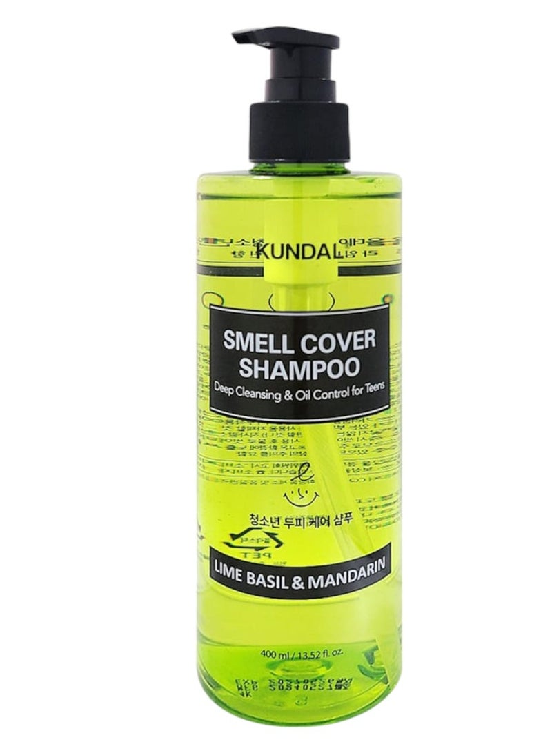 KUNDAL SMELL COVER SHAMPOO LIME BASIL & MANDARIN 400 ML - Image 1