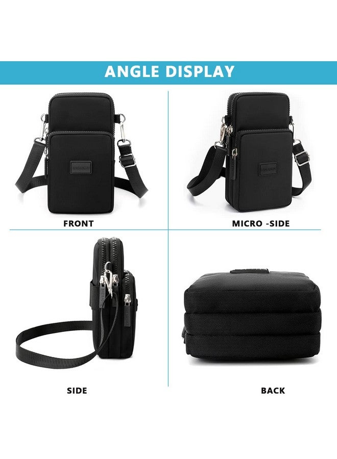 PALAY Small Crossbody Phone Bag for Women Mini Wallet Bags with Adjustable Shoulder Strap Clutch for Girls Zipper Pouch Handbag Armband Case Black 3 PCS - Image 5