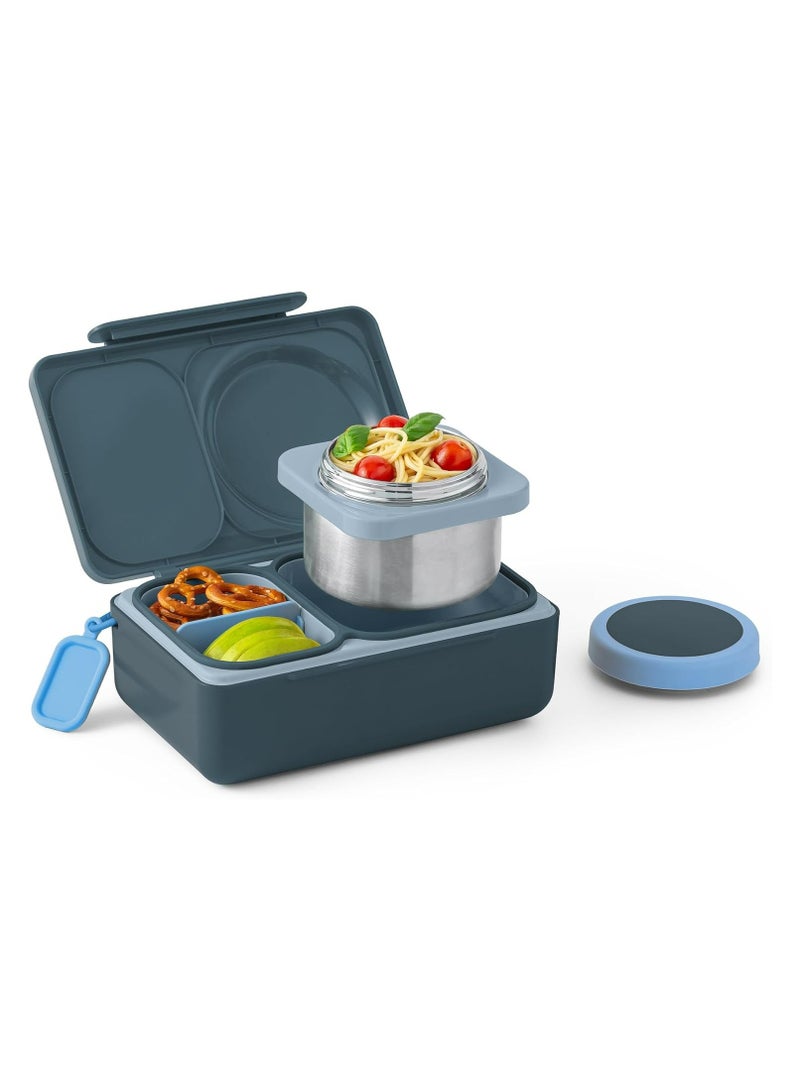 Omielife OmieBox Up Bento Box with Insulated Thermos & Ice Pack, Graphite - Image 1