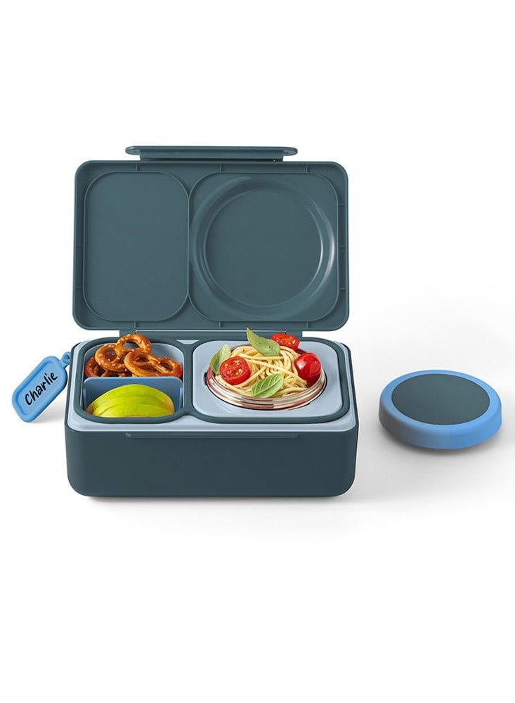 Omielife OmieBox Up Bento Box with Insulated Thermos & Ice Pack, Graphite - Image 2