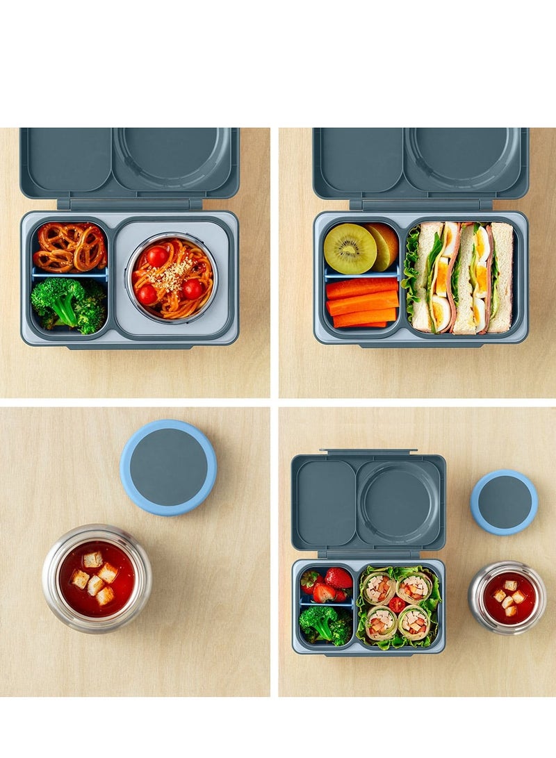 Omielife OmieBox Up Bento Box with Insulated Thermos & Ice Pack, Graphite - Image 4