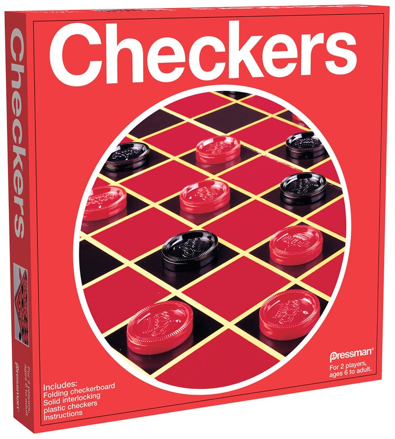 Pressman Checkers -- Classic Game With Folding Board and Interlocking Checkers ,5" - Image 1