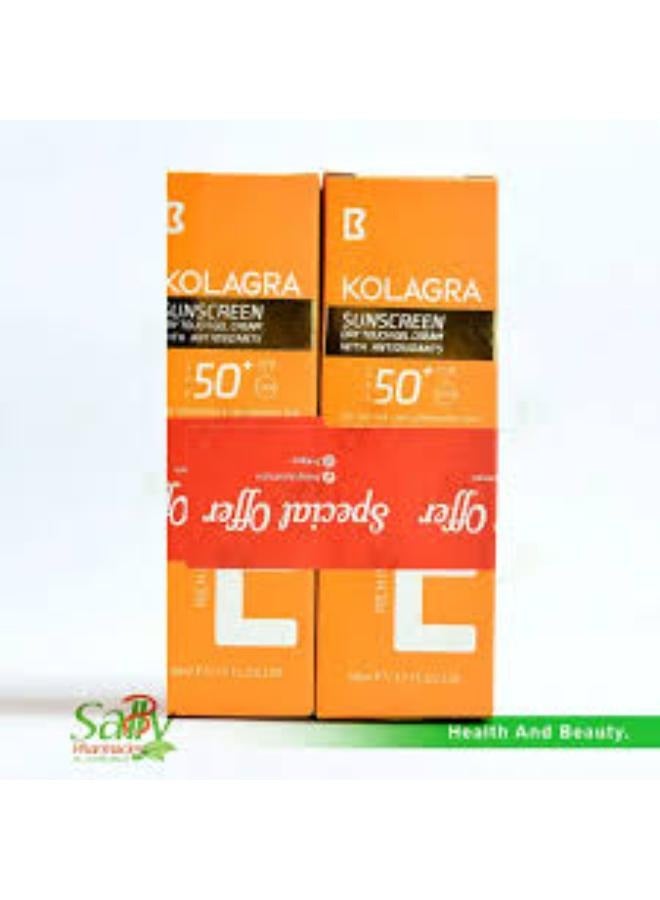 KOLAGRA SUNSCREEN GEL CREAM SPF50+ 50ML 1+1