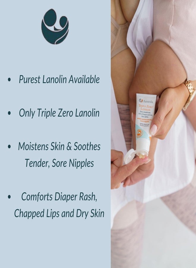 Ameda Triple Zero Lanolin Nipple Cream for Breastfeeding Pain | All Natural Lanolin Nipple Balm | Single Ingredient Pure Lanolin Cream | Breast Feeding Must Haves | ONLY Triple Zero Lanolin 35g/1.2oz - Image 2