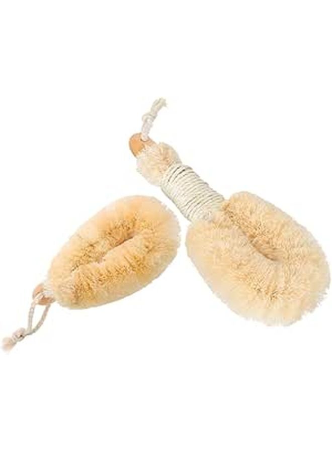 Natural Sisal Fiber Exfoliator Bath Brushes Set Large and Small for Dry Skin Body Scrubber - Image 1