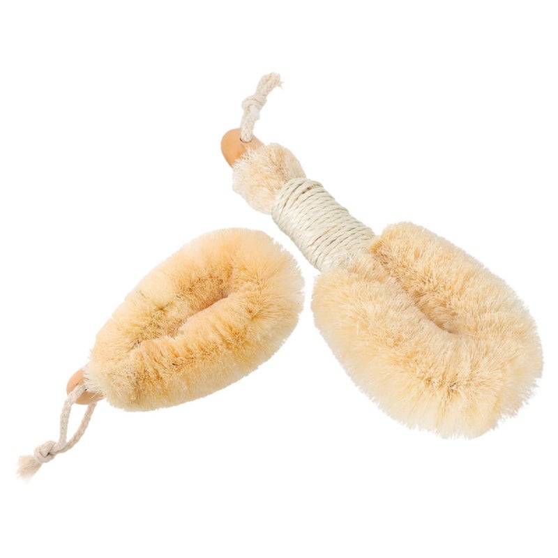 Natural Sisal Fiber Exfoliator Bath Brushes Set Large and Small for Dry Skin Body Scrubber - Image 2