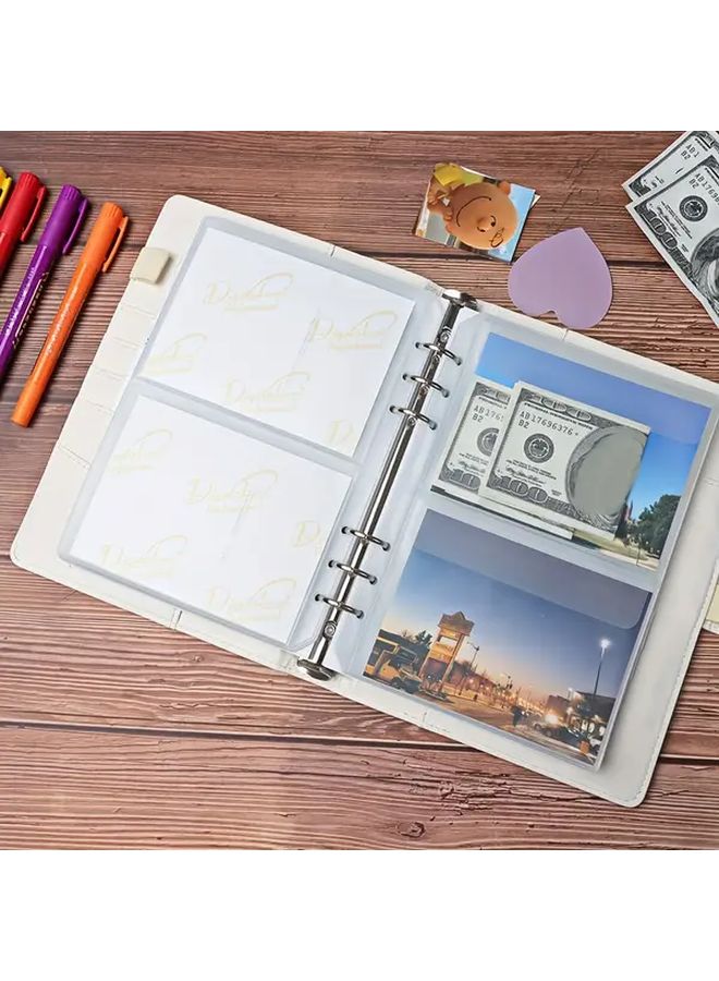 12 Pcs A5 Binder Pockets Waterproof PVC 6 Hole Insert Sleeves Cash Envelope Filing Bags - Image 3