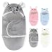 SEVDO Swaddles for NewbornsPersonalized Baby Sleep SackInfant Cute Plush Receiving Blanket 06 Months for Girl Boy Gray Elephant - Image 2