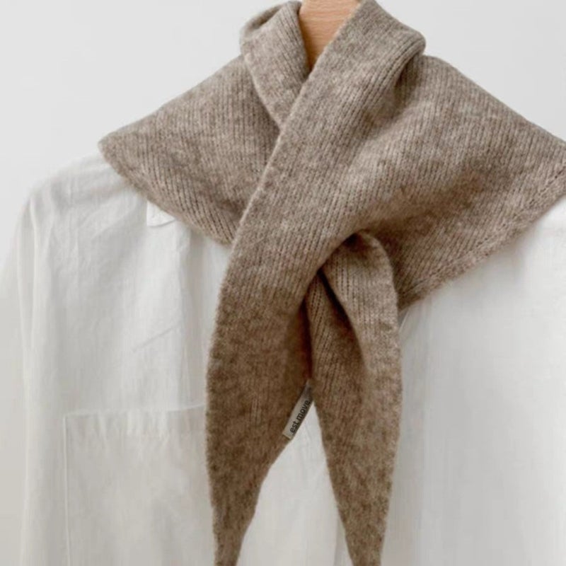 Knitted Triangle Scarf for Women Y2k Head Scarf Downtown Girl Aesthetic Accessories Streetwear Triangle Shawl - Image 1
