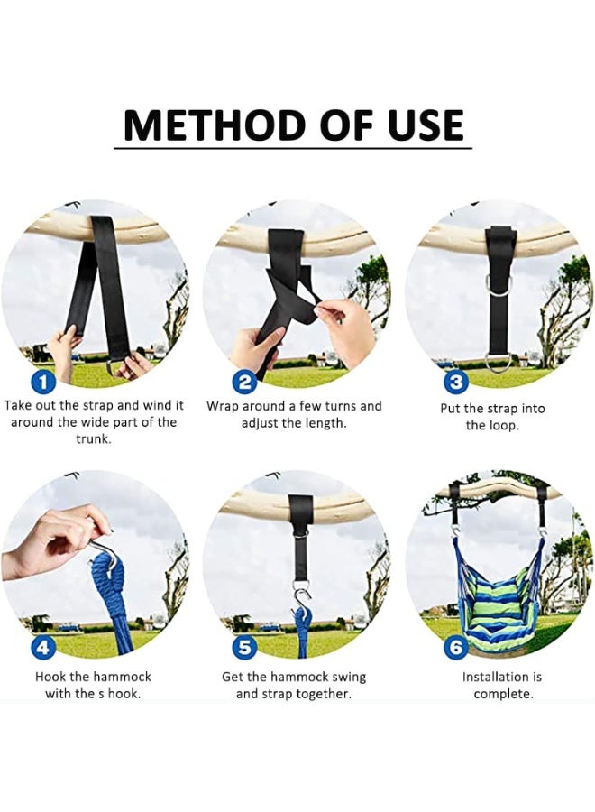 LEFAFA Hanging Hammock Chair,Hammock Chair Swing 2 Cushions Included,Hanging Rope Swing Max 400 Lbs Sturdy Soft Cotton Swing Chair,Woven Hammock Swing for Bedroom, Porch, Patio-Indoor/Outdoor - Image 5