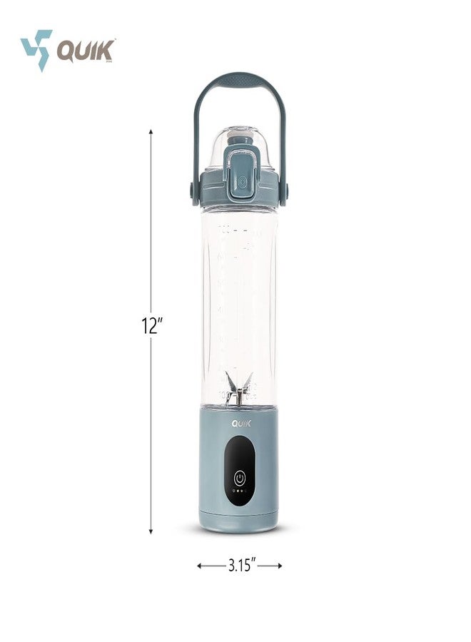 QUIK Portable Blender - Cordless 24oz. Personal Blender for Shakes and Smoothies, Licuadora, BPA Free - Ice Crush, Dishwasher safe parts, Waterproof, Triple Batteries, Juicer Cup (Gray) - Image 4