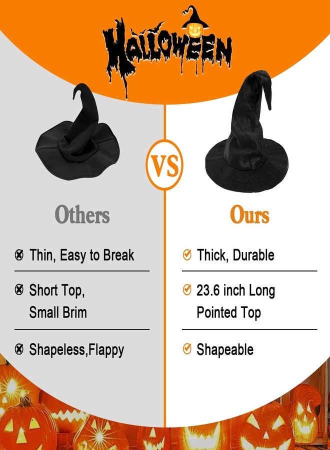 Leuceiy Halloween Evil Witch Hat,Party Makeup Atmosphere Dress Up Costumes Adult Accessories wizard hat - Image 4