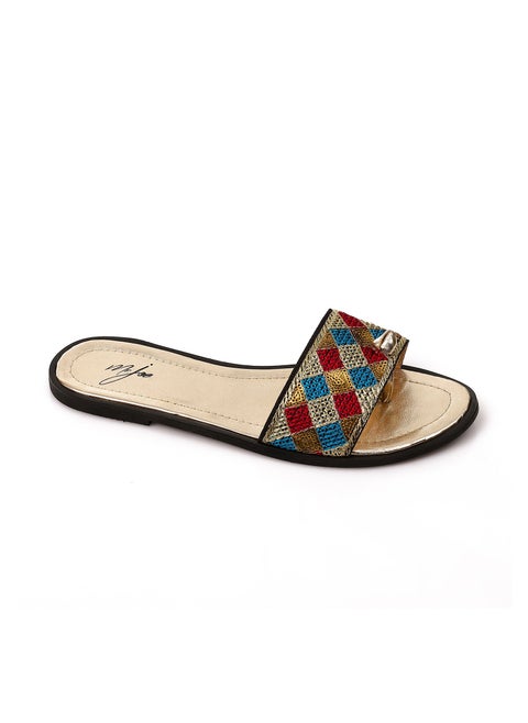 Canvas Patterned Thong Slipper - Multi Color