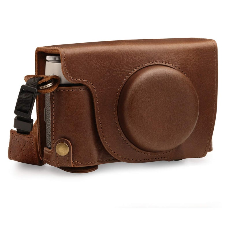 MegaGear MG1893 Ever Ready Genuine Leather Camera Case Compatible with Fujifilm X100V - Brown - Image 1