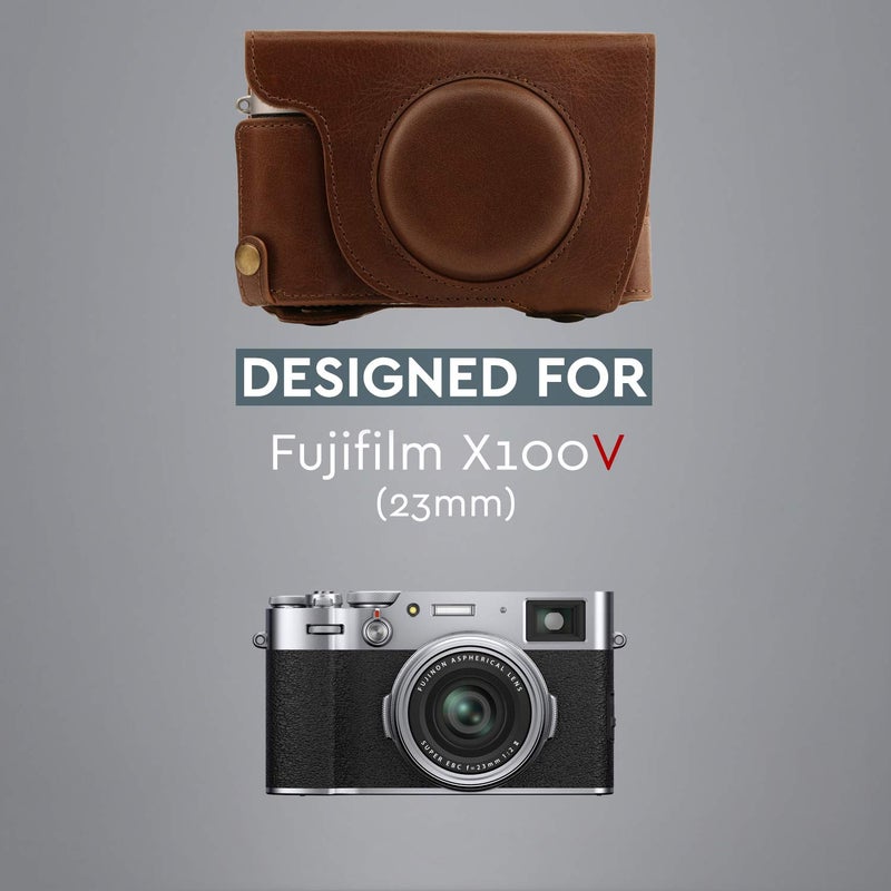 MegaGear MG1893 Ever Ready Genuine Leather Camera Case Compatible with Fujifilm X100V - Brown - Image 5