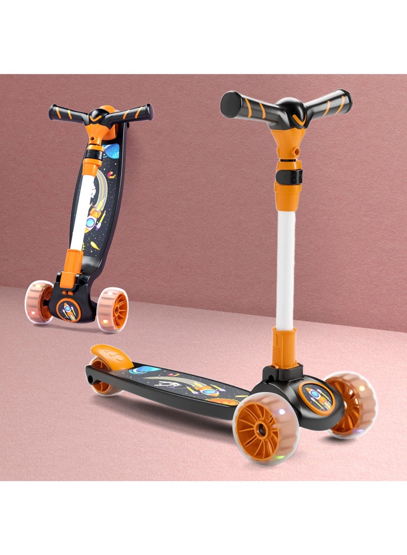 Chanak Go rider kick scooter for kids led light 3 wheel foldable scooter with rear break 4 height adjustable with lock for boy & girl 5+ age kids scooter - Image 2