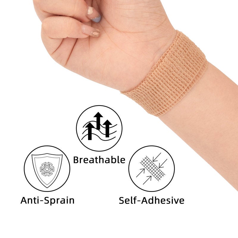 Tattoo Grip Cover Wrap 2.5cm x 2m Khaki Disposable Cohesive Tape - High Grade Elastic Self-Adherent Bandage for Tattoo Machine Grip Tube Accessories - Image 3