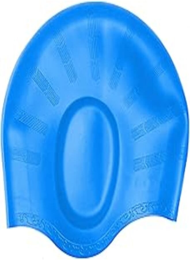 SHOWAY - SHOWAY Women and Mens Adult Swim Cap Silicone 3D Ear Protection Soft Long Hair Swim Hat Durable Silicone Swimming Caps (Blue) - Image 1