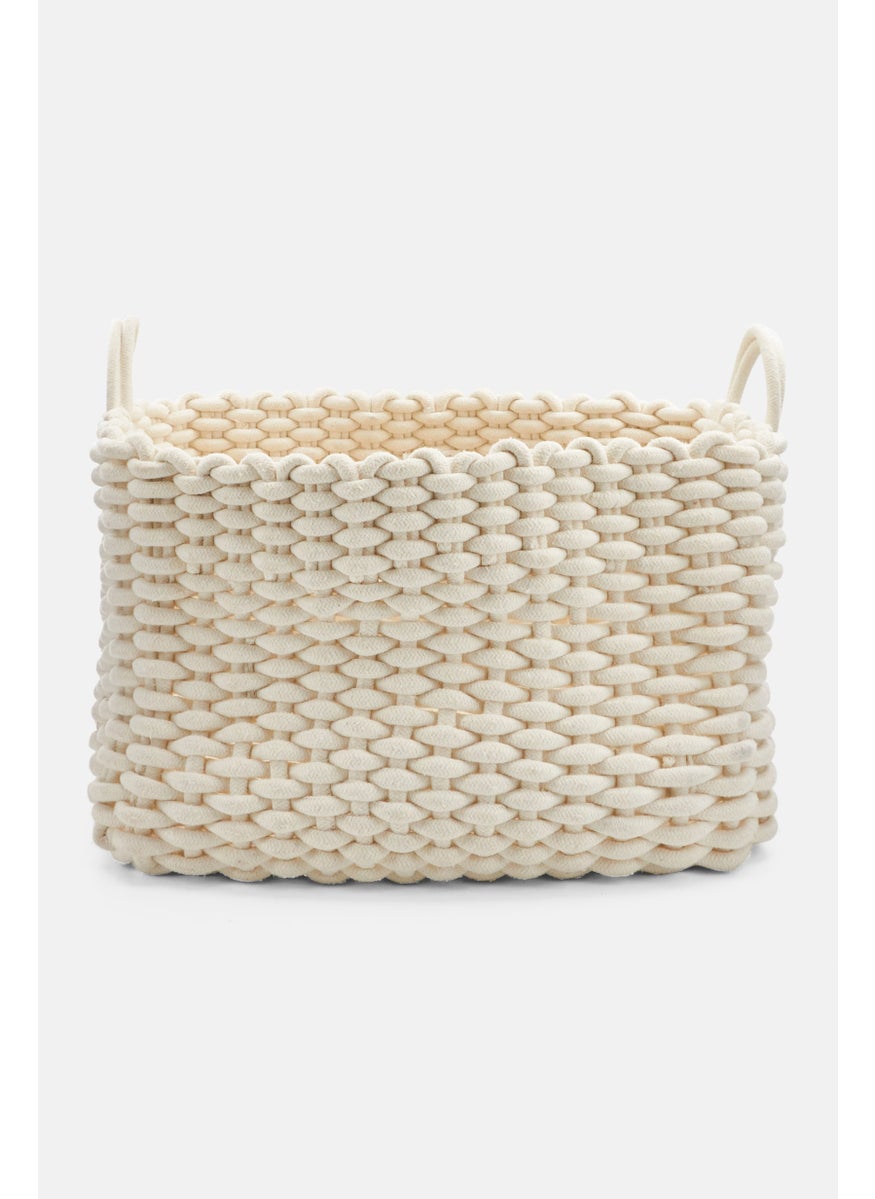 Tchibo Braided Basket With 2 Handles, Ivory  - Image 1