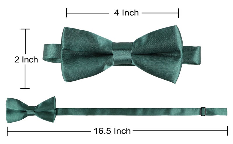 Livingston Suspenders Pre Tied Bowtie Y Shape Suspender for Kids, Dark Green - Image 5