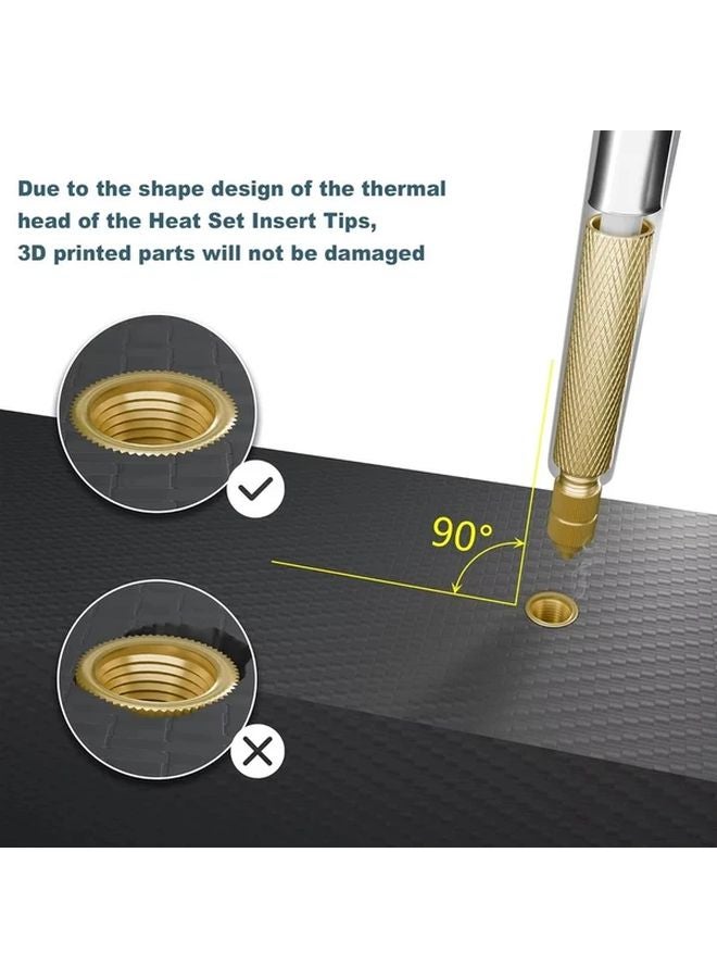14 قطعة مجموعة رؤوس لحام لإدخال حراري M2 M3 M4 M5 M6 إدخالات براغية من النحاس - Image 4